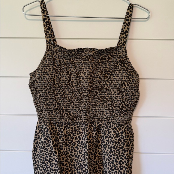 Old Navy Smocked Leopard Print Midi Dress Size M - Picture 3 of 5